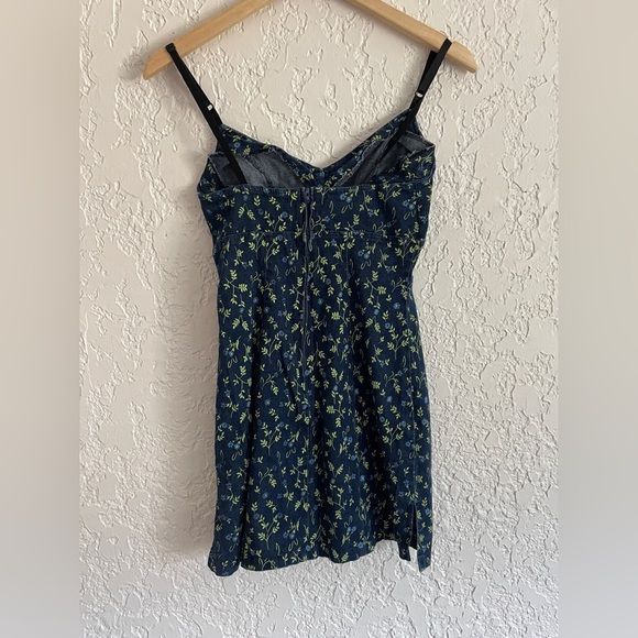 Y2K Rare Vintage Sexy Denim Flora Mini Dress by Hot Kiss - Picture 4 of 5